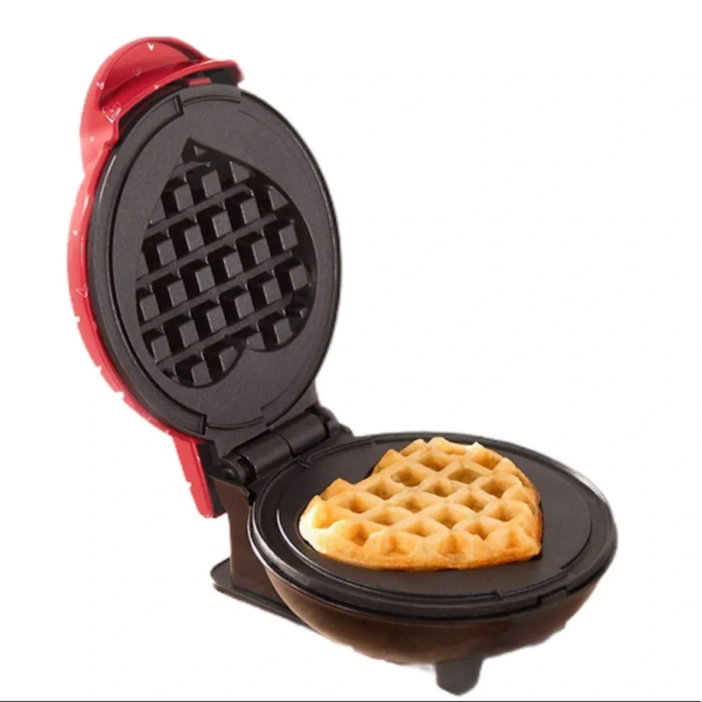 Dash Heart Mini Waffle Maker, Red, Heart Waffle Maker